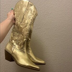 Metallic Gold Cowboy Boots